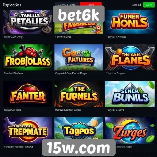 Comparativo de jogos disponíveis na plataforma bet6k